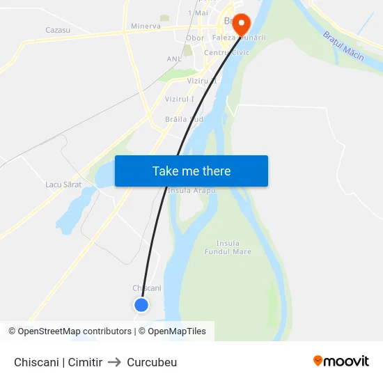 Chiscani | Cimitir to Curcubeu map