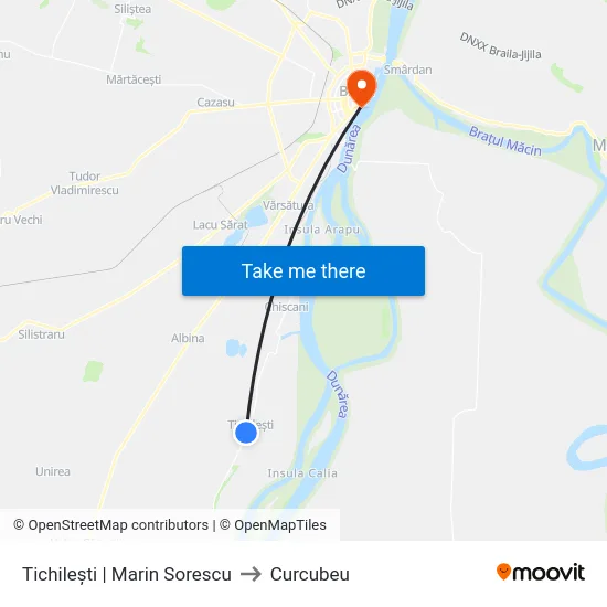 Tichilești | Marin Sorescu to Curcubeu map