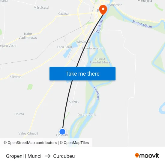 Gropeni | Muncii to Curcubeu map
