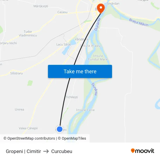 Gropeni | Cimitir to Curcubeu map