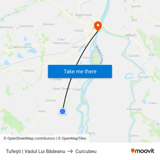 Tufești | Vadul Lui Bădeanu to Curcubeu map