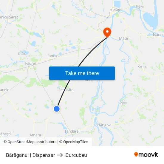 Bărăganul | Dispensar to Curcubeu map