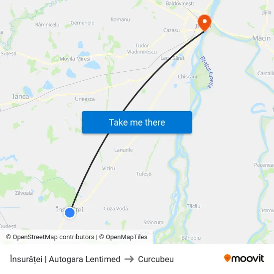 Însurăței | Autogara Lentimed to Curcubeu map