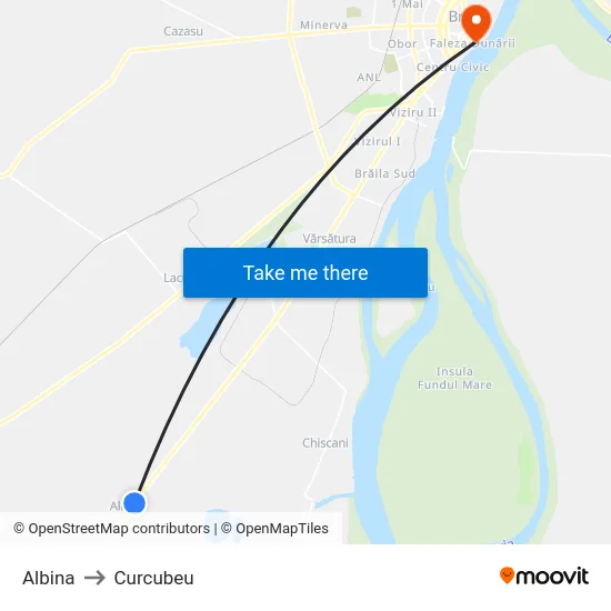 Albina to Curcubeu map