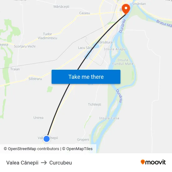 Valea Cânepii to Curcubeu map