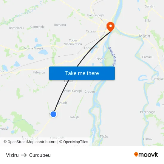 Viziru to Curcubeu map