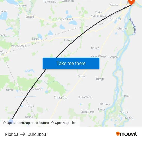 Florica to Curcubeu map