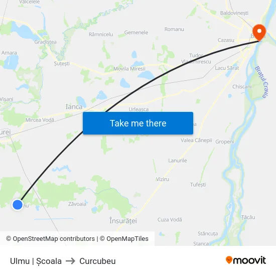 Ulmu | Școala to Curcubeu map