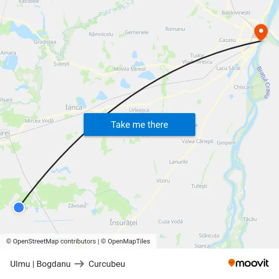 Ulmu | Bogdanu to Curcubeu map