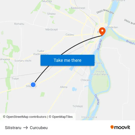 Silistraru to Curcubeu map