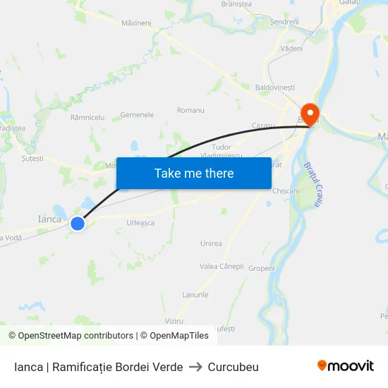 Ianca | Ramificație Bordei Verde to Curcubeu map