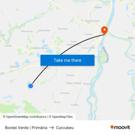 Bordei Verde | Primăria to Curcubeu map