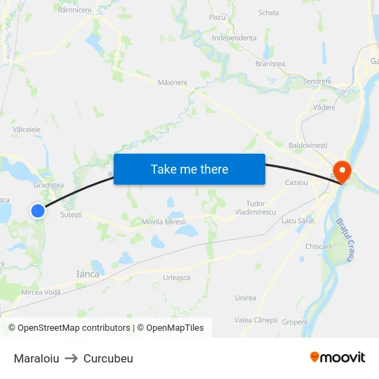 Maraloiu to Curcubeu map