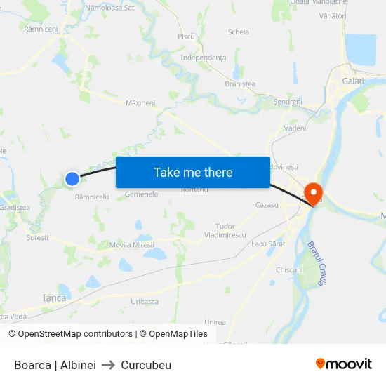 Boarca | Albinei to Curcubeu map