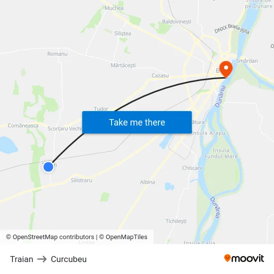 Traian to Curcubeu map