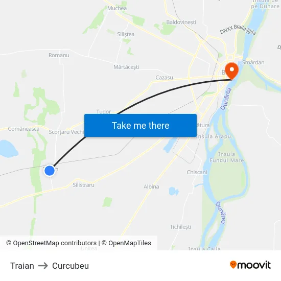 Traian to Curcubeu map