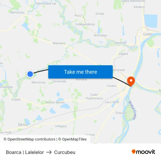 Boarca | Lalelelor to Curcubeu map