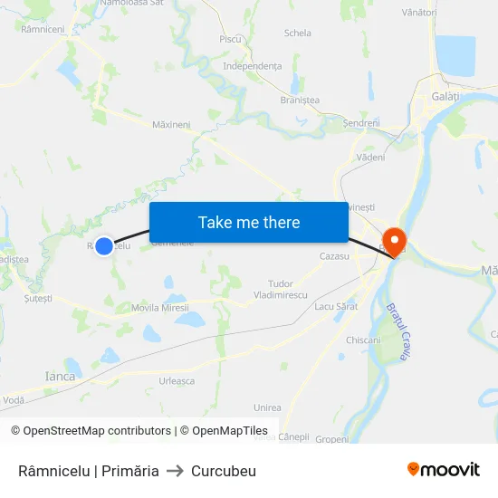 Râmnicelu | Primăria to Curcubeu map