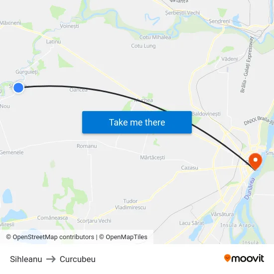 Sihleanu to Curcubeu map