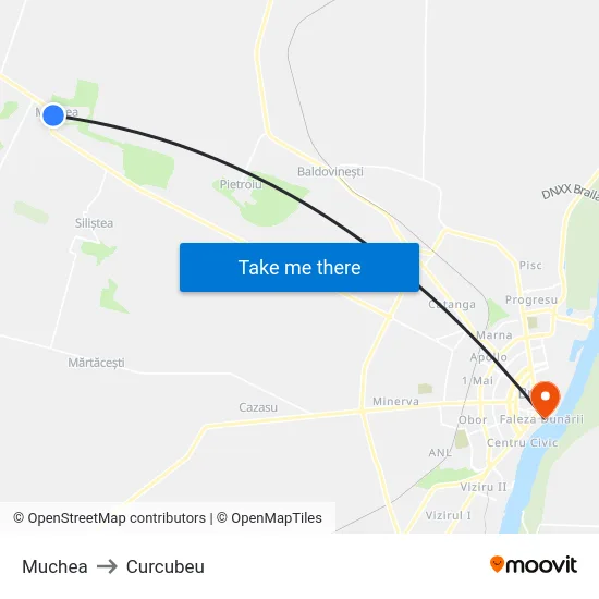 Muchea to Curcubeu map