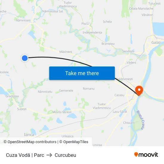 Cuza Vodă | Parc to Curcubeu map