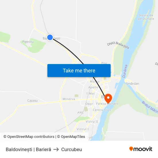 Baldovinești | Barieră to Curcubeu map
