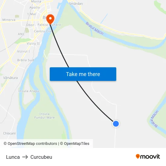 Lunca to Curcubeu map