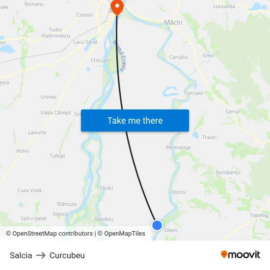 Salcia to Curcubeu map