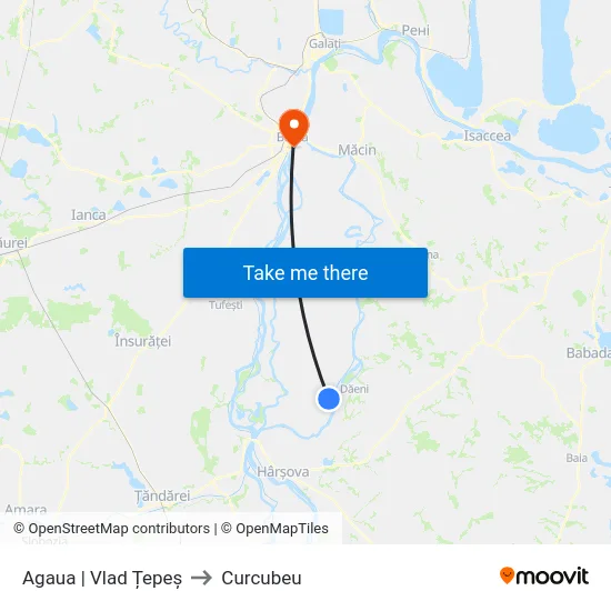 Agaua | Vlad Țepeș to Curcubeu map