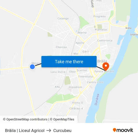 Brăila | Liceul Agricol to Curcubeu map