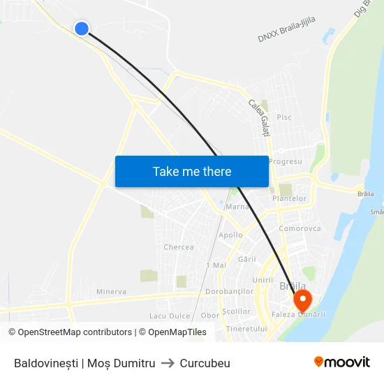 Baldovinești | Moș Dumitru to Curcubeu map