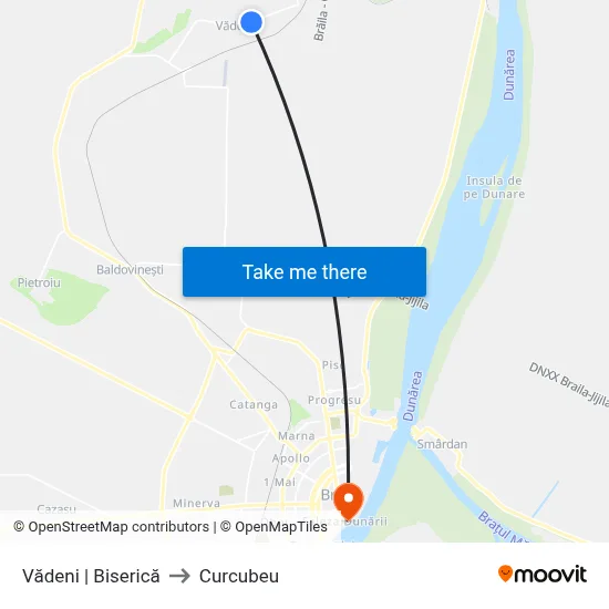Vădeni | Biserică to Curcubeu map