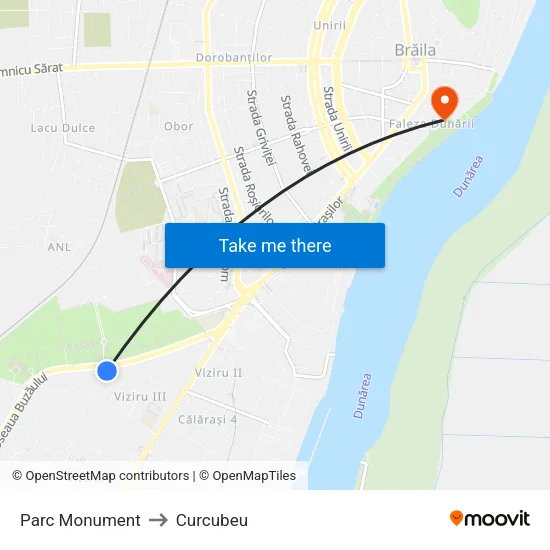 Parc Monument to Curcubeu map