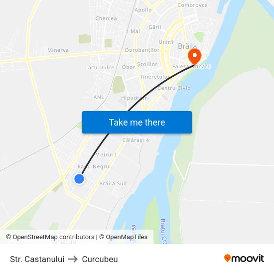 Str. Castanului to Curcubeu map