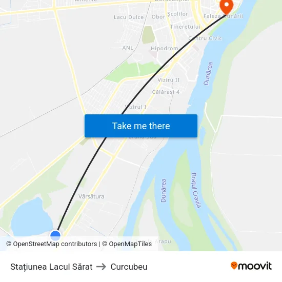 Stațiunea Lacul Sărat to Curcubeu map