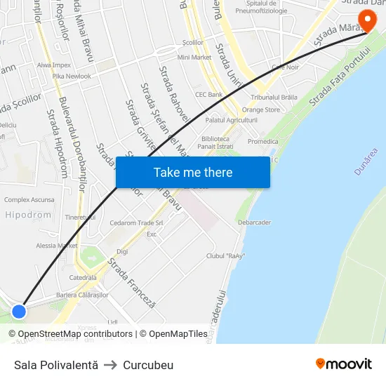 Sala Polivalentă to Curcubeu map