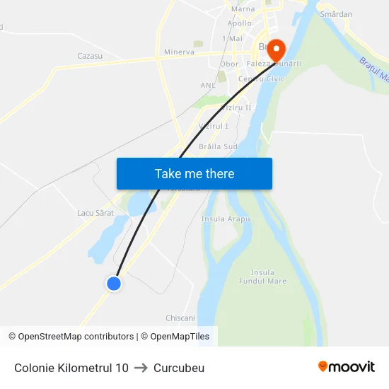 Colonie Kilometrul 10 to Curcubeu map