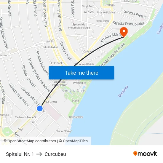 Spitalul Nr. 1 to Curcubeu map