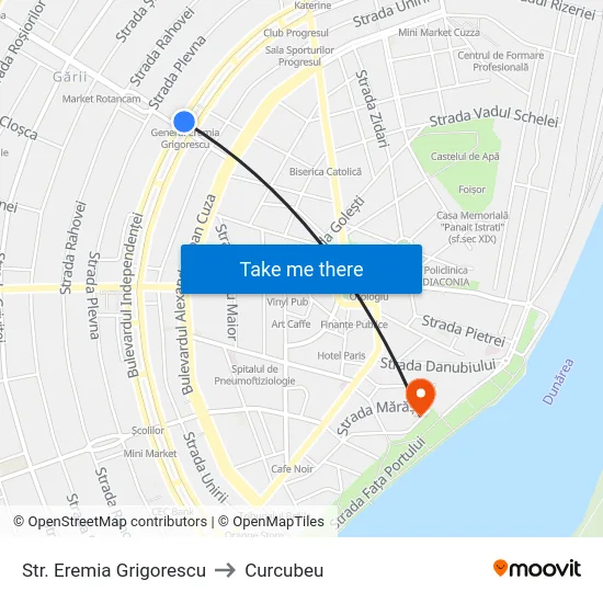Str. Eremia Grigorescu to Curcubeu map