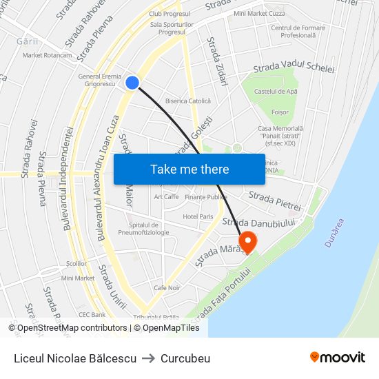 Liceul Nicolae Bălcescu to Curcubeu map