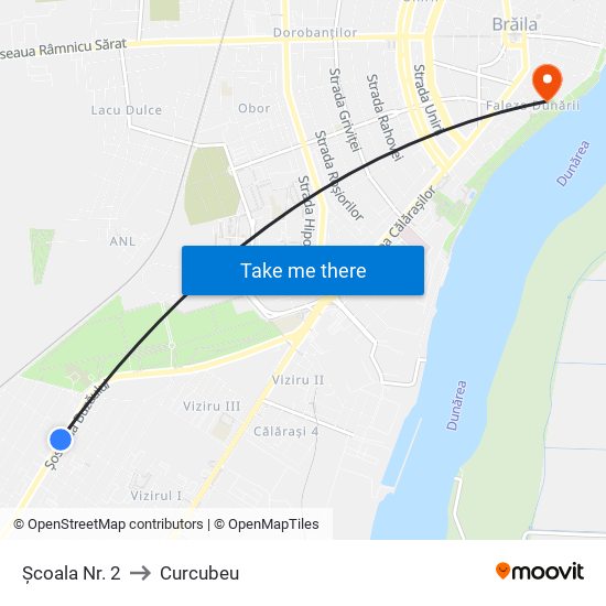Școala Nr. 2 to Curcubeu map