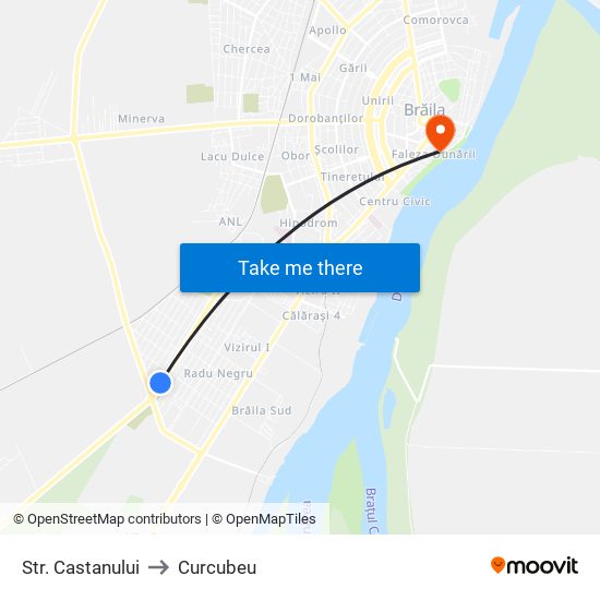 Str. Castanului to Curcubeu map