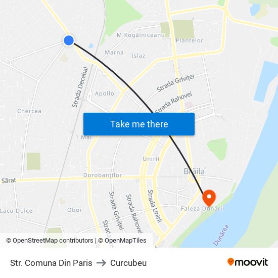Str. Comuna Din Paris to Curcubeu map