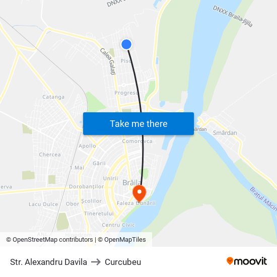 Str. Alexandru Davila to Curcubeu map
