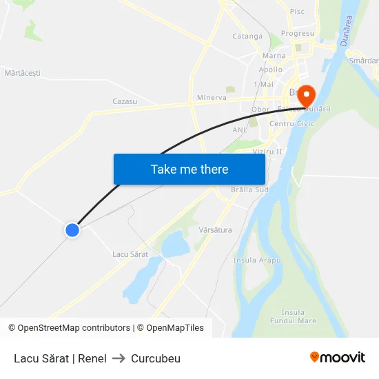 Lacu Sărat | Renel to Curcubeu map