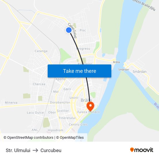 Str. Ulmului to Curcubeu map