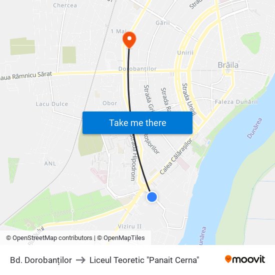 Bd. Dorobanților to Liceul Teoretic "Panait Cerna" map