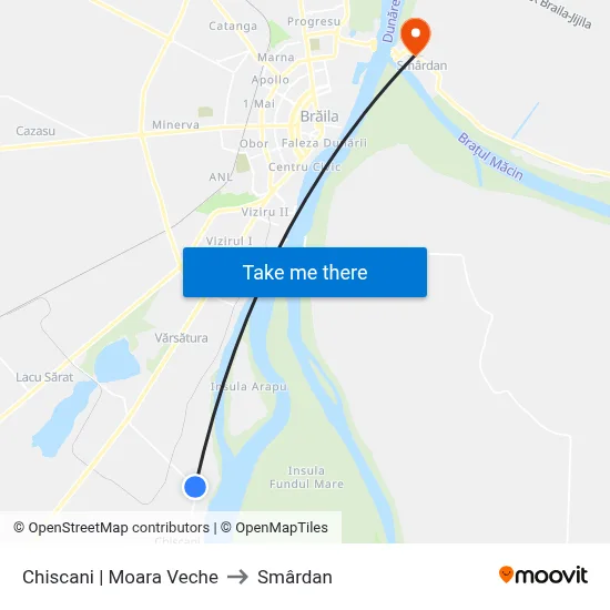 Chiscani | Moara Veche to Smârdan map