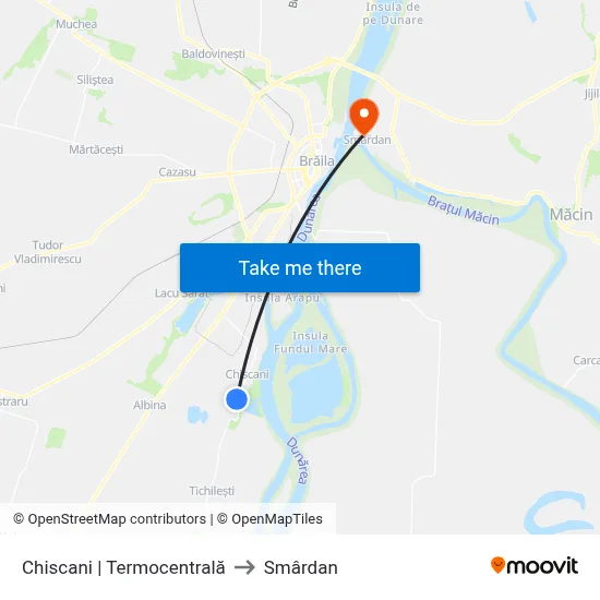 Chiscani | Termocentrală to Smârdan map