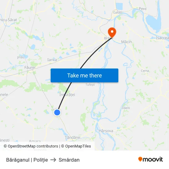 Bărăganul | Poliție to Smârdan map